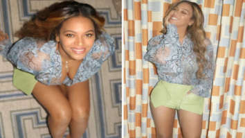 Beyoncé sets the internet ablaze in glamourous shots, dons sheer snakeskin top and green mini-shorts