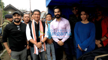 On the sets of the movie Bhediya