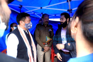 On the sets of the movie Bhediya