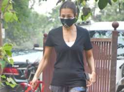 Malaika Arora spotted with her pet at her residence