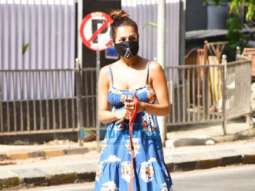 Photos: Malaika Arora spotted with her pet for morning walk
