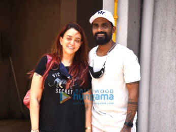 Photos: Remo D'Souza snapped with his wife Lizelle D'Souza at his office in Andheri