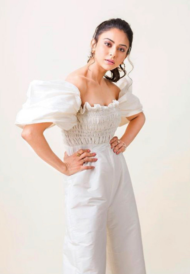 Rakul Preet Singh sets the summer vibe in white off-shoulder jumpsuit