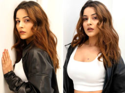 Shehnaaz Gill dons crop top and jeans with leather jacket as she returns from Canada after wrapping Honsla Rakh