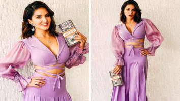 Sunny Leone takes on summer pastels in lavender co-ords featuring midriff flossing worth Rs. 29,950