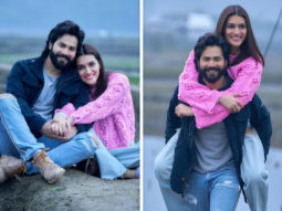 Varun Dhawan gives piggyback ride to Kriti Sanon as she wraps Arunachal Pradesh schedule of Bhediya 