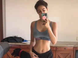 Disha Patani flaunts her washboard abs as she works out from home