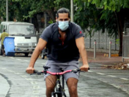 Dino Morea spotted riding a bicycle in Bandra