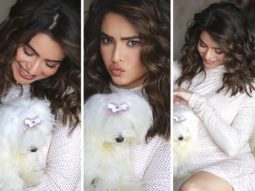 Kasautii Zindagii Kay 2 actress Aamna Sharif is a vision in turtle neck mini dress, poses with her cute puppy