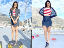 Khatron Ke Khiladi 11 star Shweta Tiwari flaunts her toned abs in striped top paired with denim jacket and mini skirt