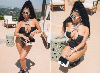 Nicki Minaj sets the temperature soaring in skimpy black monokini