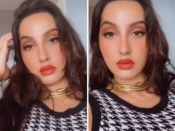 Nora Fatehi gives summer inspiration in checkered top with classic bold red lip