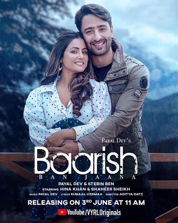 Shaheer Sheikh unveils the poster of his new music video 'Baarish Ban Jaana' starring Hina Khan Shaheer Sheikh unveils the poster of his new music video 'Baarish Ban Jaana' starring Hina Khan