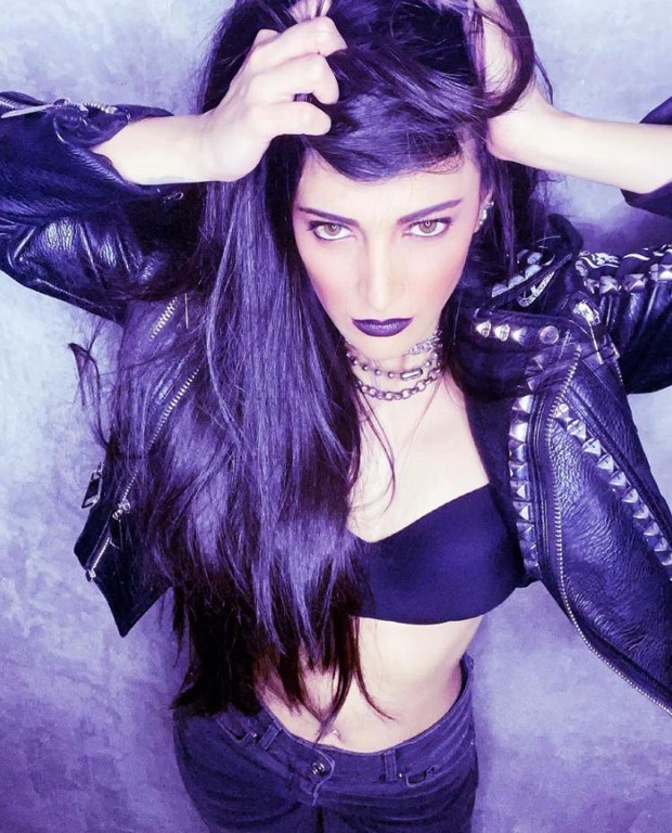 Shruti Haasan goes bold and sassy in all-black and bold lip while flaunting her goth look