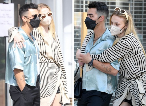 Sophie Turner Wears a Striped Top While Out With Joe Jonas