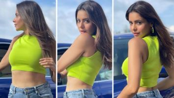 Aamna Sharif pairs a neon crop top with skinny fit denims