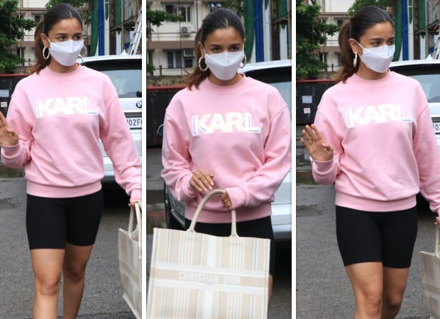 Alia Bhatt steps out for brunch in pink sweatshirt and cycling shorts with luxury Dior bag worth Rs. 2.4 lakh