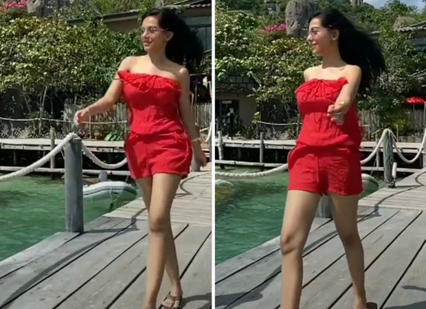 Amrita Rao soaks in the sun in red romper, plays BTS’ ‘Dynamite’ in her latest Instagram reel
