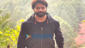 On the sets of the movie Bhediya