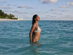 Disha Patani sets the temperature soaring skimpy white bikini in this beach photo