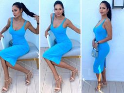 Esha Gupta dons affordable bodycon blue midi dress, carries a luxury Chloé bag worth Rs. 75,628