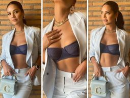 Esha Gupta pairs a pantsuit with a lacy bralette and it’s a sexy combination ever