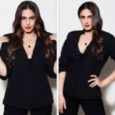 Huma Qureshi dons plunging neckline pantsuit and pairs it with a bold red lip
