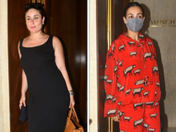 Kareena Kapoor Khan looks chic in black midi dress whereas Malaika Arora dons red cow print pajamas to Manish Malhotra’s house