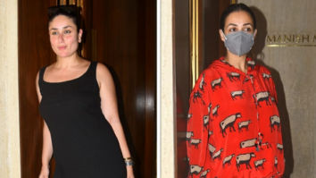 Kareena Kapoor Khan looks chic in black midi dress whereas Malaika Arora dons red cow print pajamas to Manish Malhotra’s house