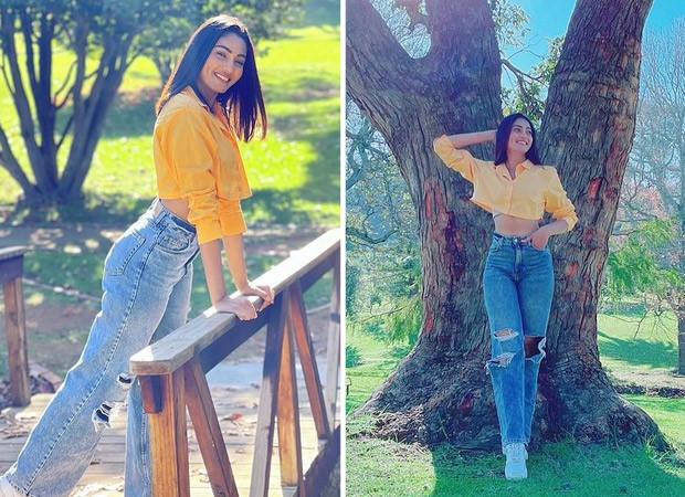 Khatron Ke Khiladi 11: Sana Makbul shares sunkissed pictures dressed in pastel yellow crop top and distressed denims