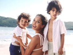 Lisa Haydon dons bikini top while flaunting her baby bump on Harper’s Bazaar India cover; features with her sons Zack and Leo