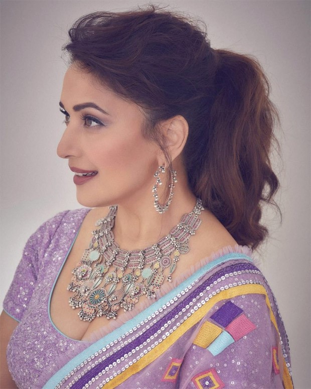 Madhuri Dixit exudes elegance in purple hues lehenga worth Rs. 1.2 lakh for Dance Deewane 3 Madhuri Dixit exudes elegance in purple hues lehenga worth Rs. 1.2 lakh for Dance Deewane 3