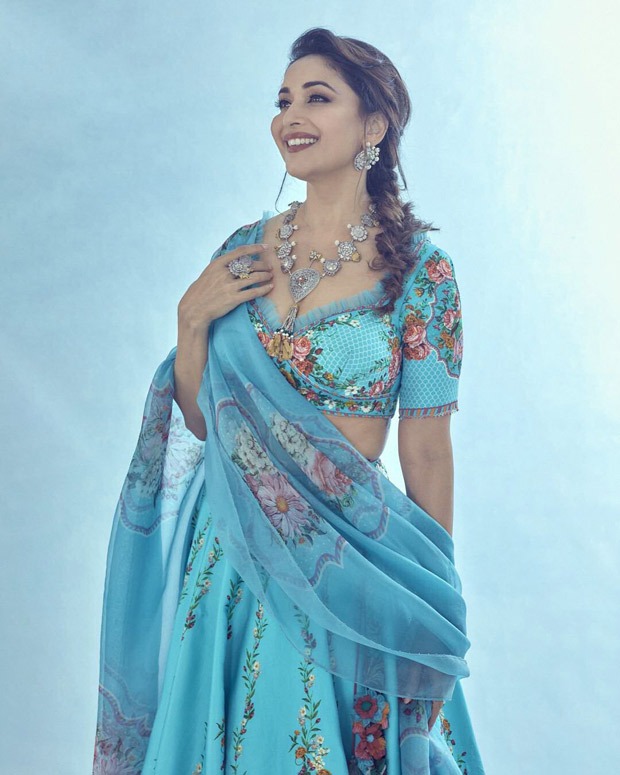Madhuri Dixit makes sartorial statement in floral lehenga worth Rs. 72,000 for Dance Deewane 3 Madhuri Dixit makes sartorial statement in floral lehenga worth Rs. 72,000 for Dance Deewane 3