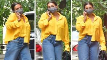 Malaika Arora makes a case for chic brunch dates in satin yellow shirt, mom jeans and brown heels