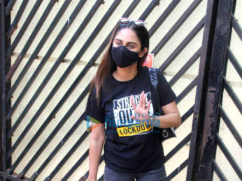 Photos: Krystle D'Souza and Nikita Dutta spotted outside Mehboob studio in Bandra for vaccination