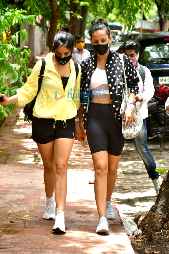 photos neha sharma and aisha sharma spotted at i think fitness 3