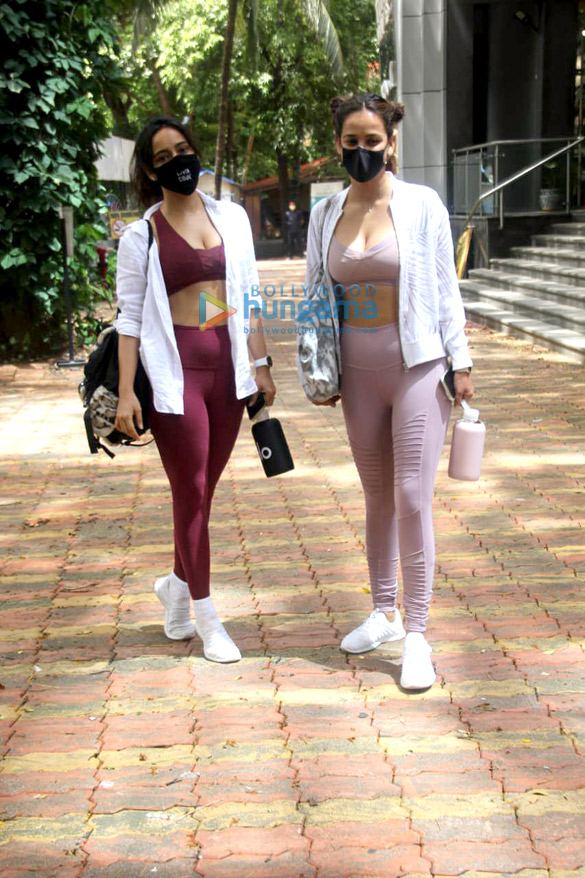 photos neha sharma and aisha sharma spotted outside the gym 1