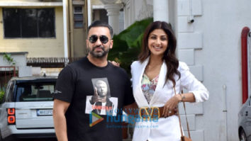 Photos: Shilpa Shetty and Raj Kundra snapped at their residence in Juhu
