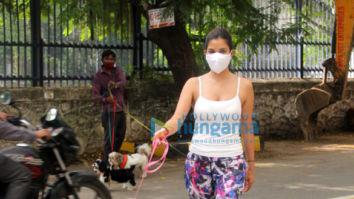 Photos: Sophie Choudry and Neha Sharma spotted with their pets in Bandra