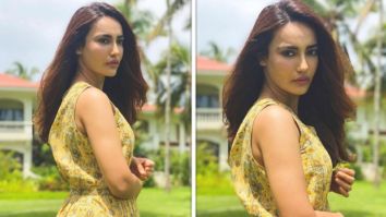 Qubool Hai star Surbhi Jyoti looks eccentric in an affordable yellow printed maxi dress