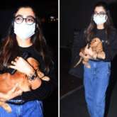 Rashmika Mandanna arrives in Mumbai with her cute pet to resume the shoot of Goodbye