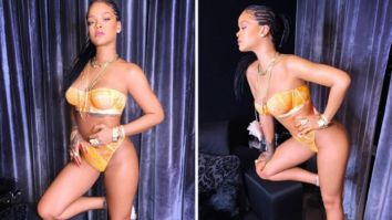 Rihanna turns up the heat in sexy skimpy tangerine bikini