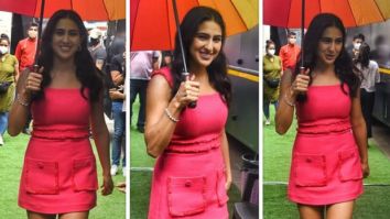 Sara Ali Khan adds pop of colour in pink Jacquard dress worth Rs. 29,971 for a shoot with Punit Malhotra