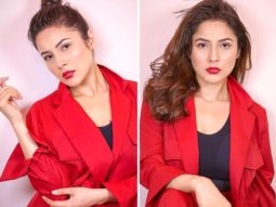 Shehnaaz Gill looks fiery gorgeous in a stunning red blazer