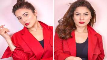 Shehnaaz Gill looks fiery gorgeous in a stunning red blazer