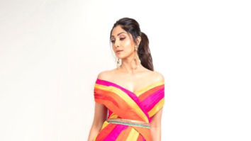 Shilpa Shetty gives notes on how to colour block this summer in thigh-high slit pant saree worth Rs. 28,500
