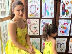 Soha Ali Khan and Inaaya Naumi twin in yellow summery dresses