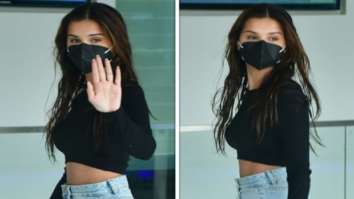 Tara Sutaria’s off-duty look includes black crop top and flared denims