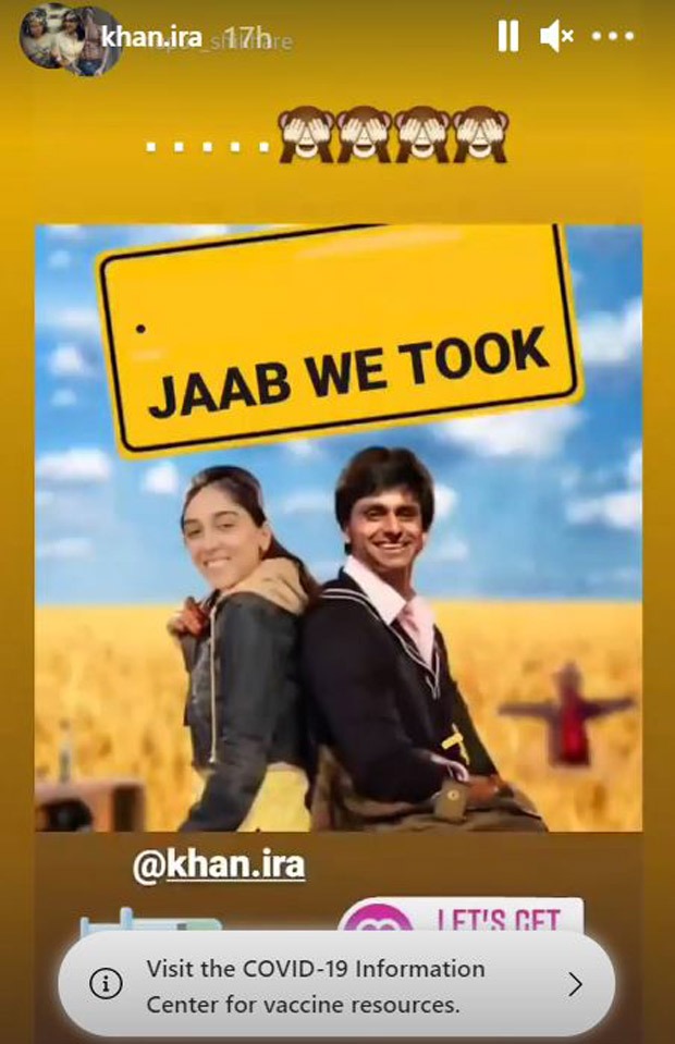 Aamir Khan’s daughter Ira Khan and her boyfriend Nupur get creative after receiving COVID-19 vaccination