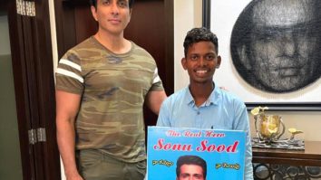 Sonu Sood poses with a fan who walked from Hyderabad to meet him; requests fans to not go to such extent